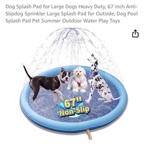 Dog splash pad sprinkler 67 inches. Never used. With patches and hose pieces.